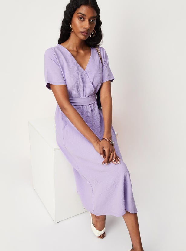 Women Textured Fit and Flare Dress