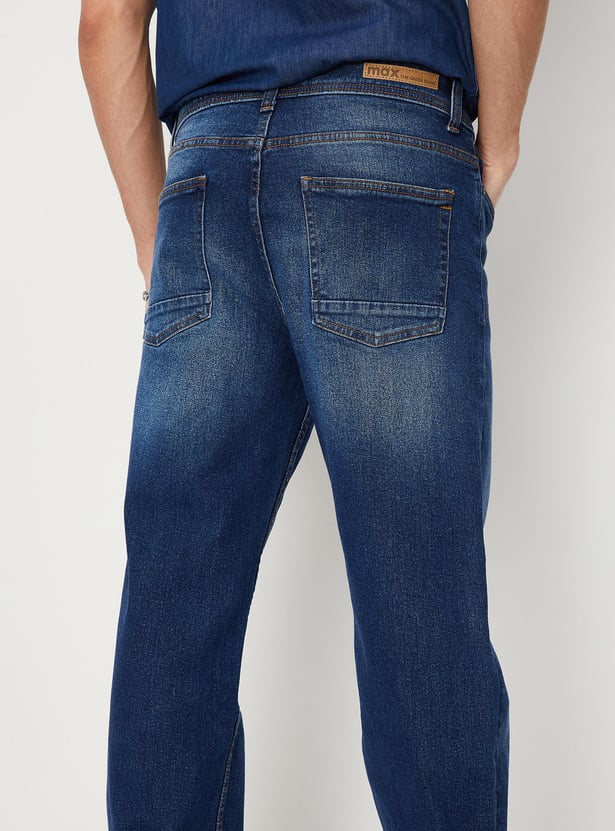 Men Washed Bootcut Jeans