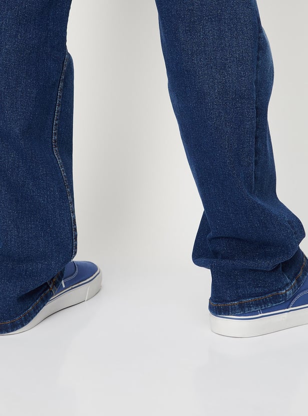 Men Washed Bootcut Jeans
