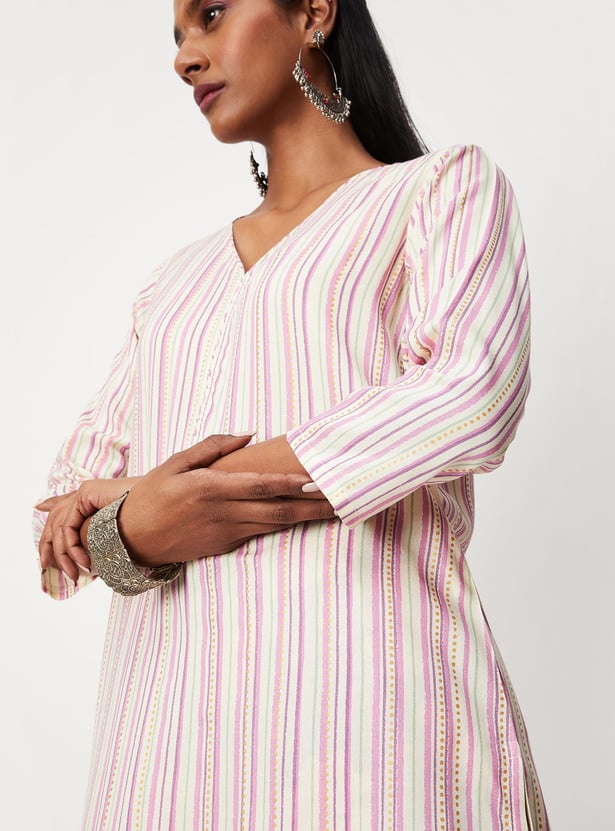 Women Striped Kurta with Palazzos