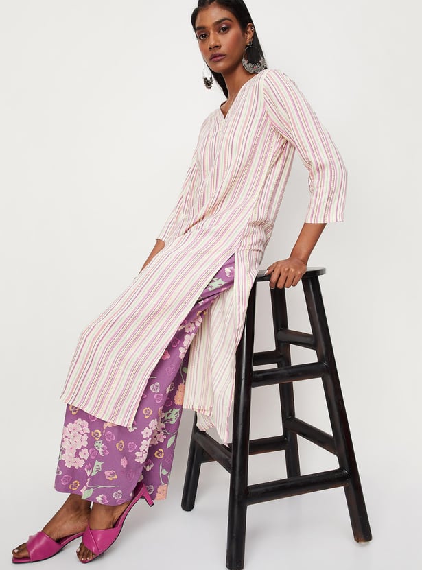 Women Striped Kurta with Palazzos