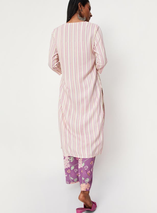 Women Striped Kurta with Palazzos