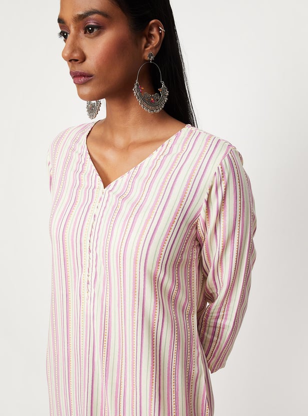 Women Striped Kurta with Palazzos