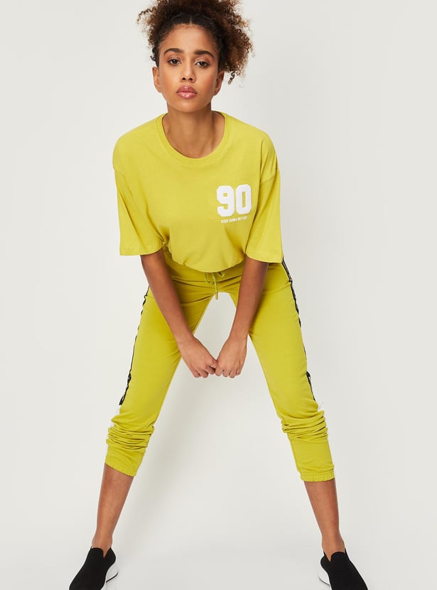 Women Appliqued Elasticated Hem T-shirt