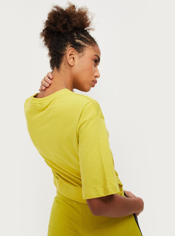 Women Appliqued Elasticated Hem T-shirt
