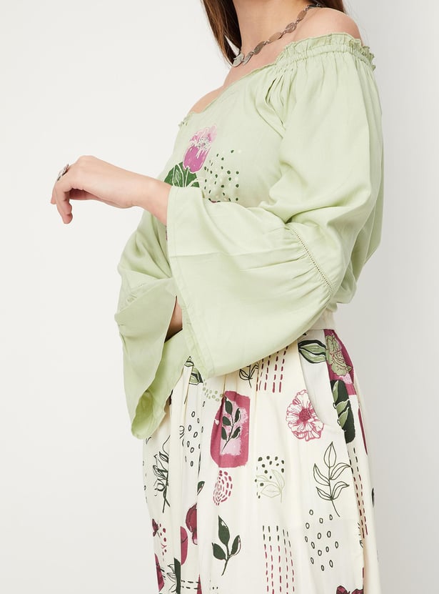 Women Printed Off-Shoulder Top