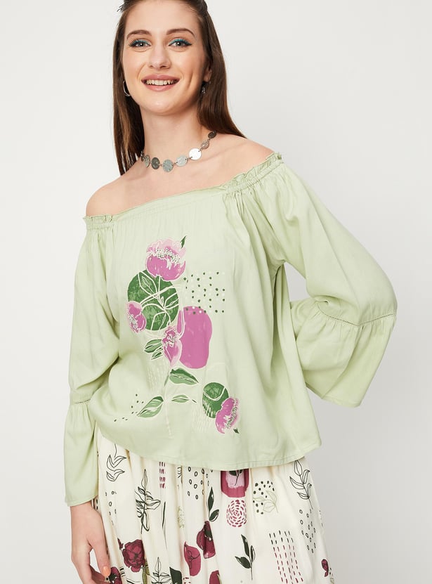 Women Printed Off-Shoulder Top