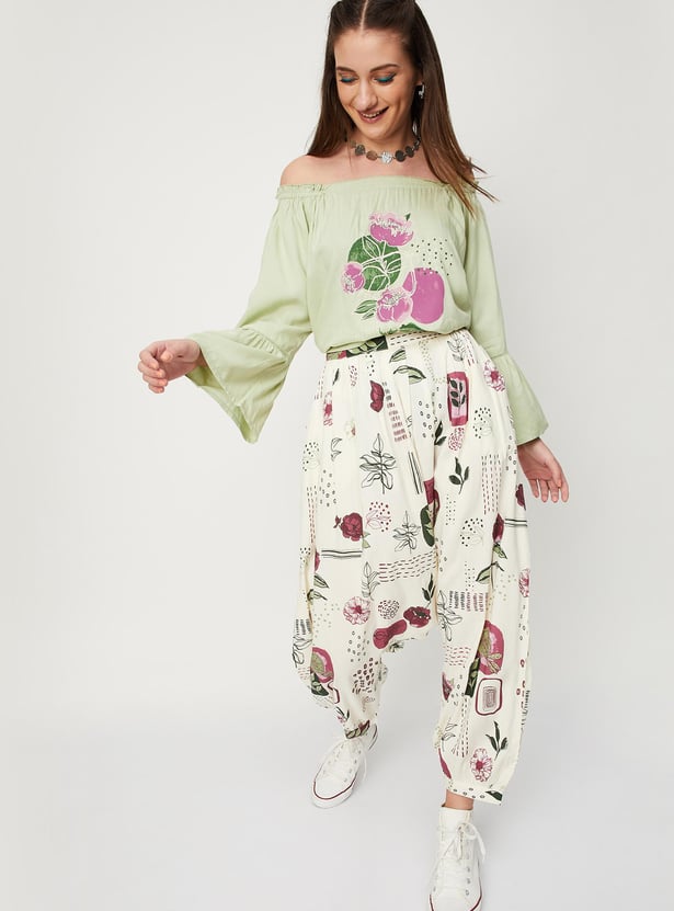 Women Printed Off-Shoulder Top
