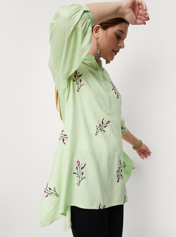 Women Embroidered Asymmetric Tunic