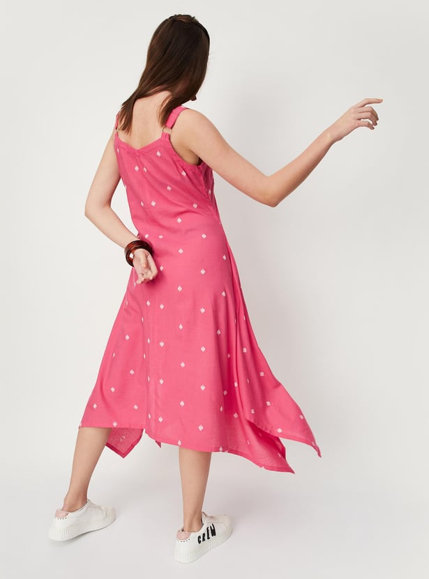 Women Embroidered Asymmetric Dress
