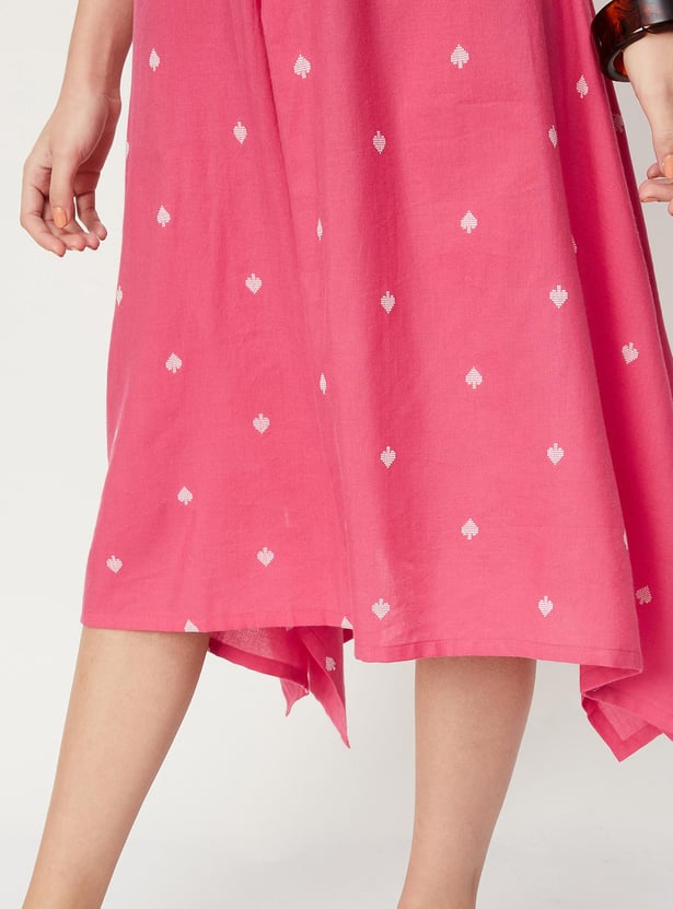 Women Embroidered Asymmetric Dress