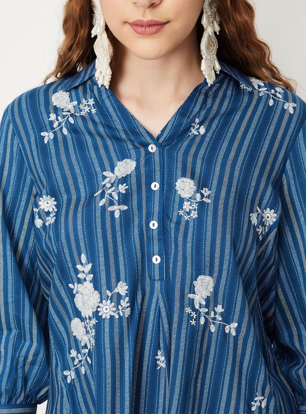 Hi-low Top with embroidered patch