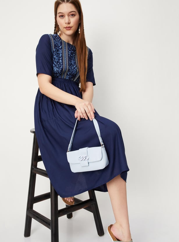 Women Embroidered Midi Dress
