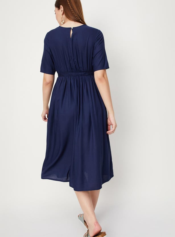 Women Embroidered Midi Dress