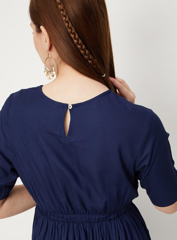 Women Embroidered Midi Dress