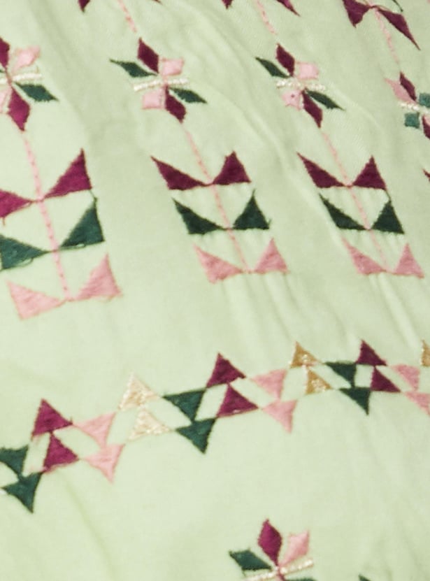 Women Embroidered Flutter Sleeve Dress