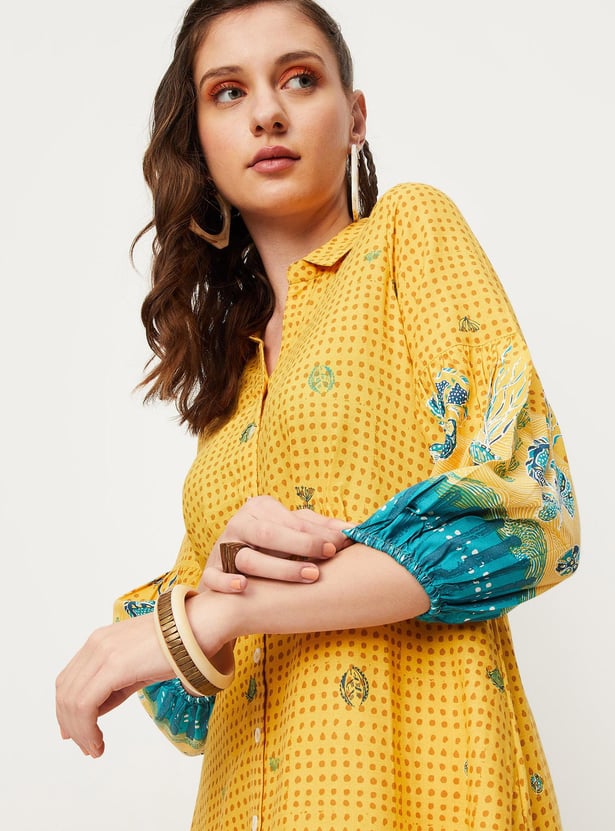 Women Printed Shirt Dress
