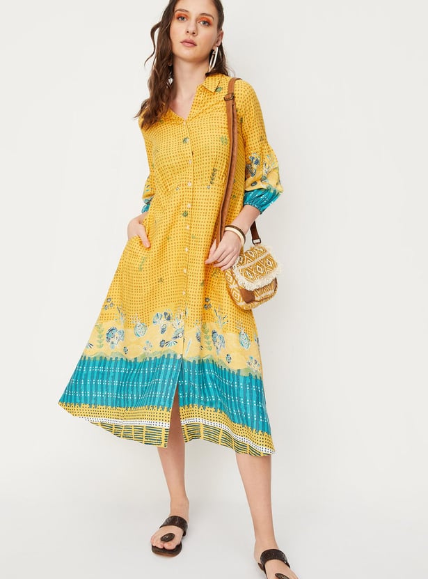 Women Printed Shirt Dress