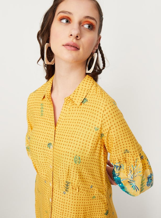 Women Printed Shirt Dress
