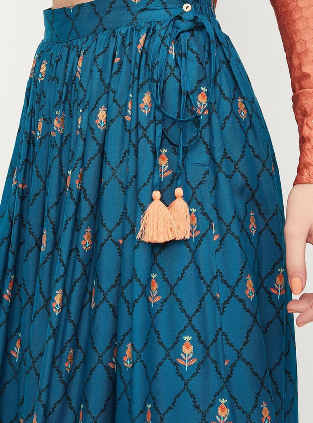 Women Floral Printed Maxi Skirt