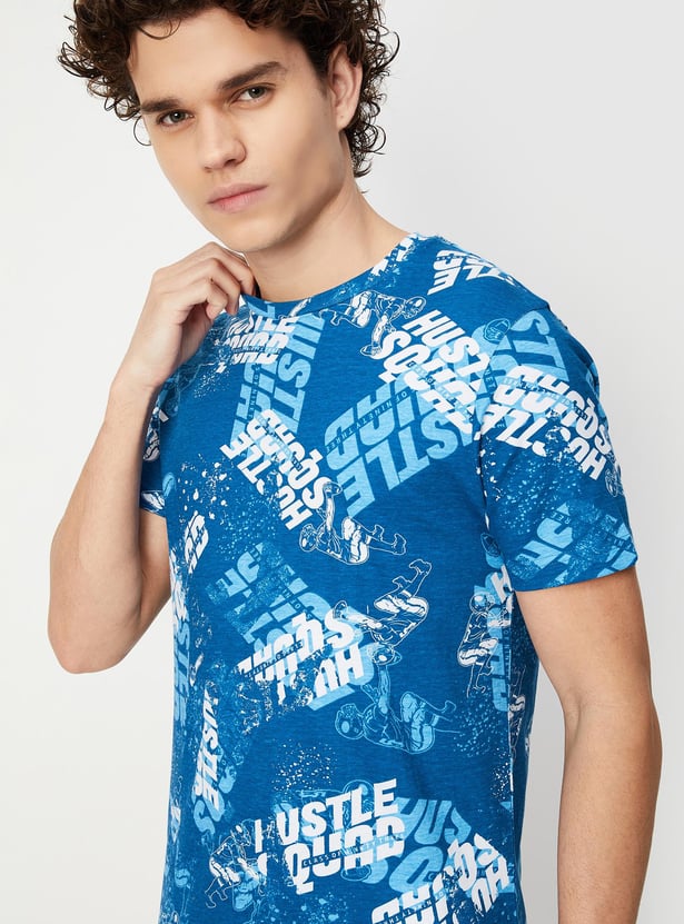 Men All-Over Printed Athleisure T-shirt