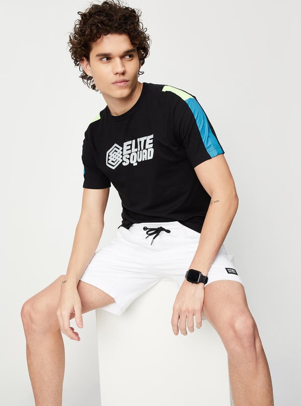 Men Printed Slim Fit Athleisure T-shirt