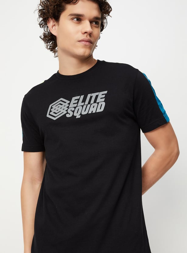 Men Printed Slim Fit Athleisure T-shirt