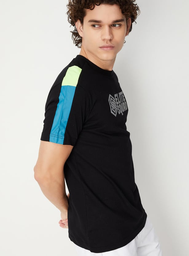 Men Printed Slim Fit Athleisure T-shirt