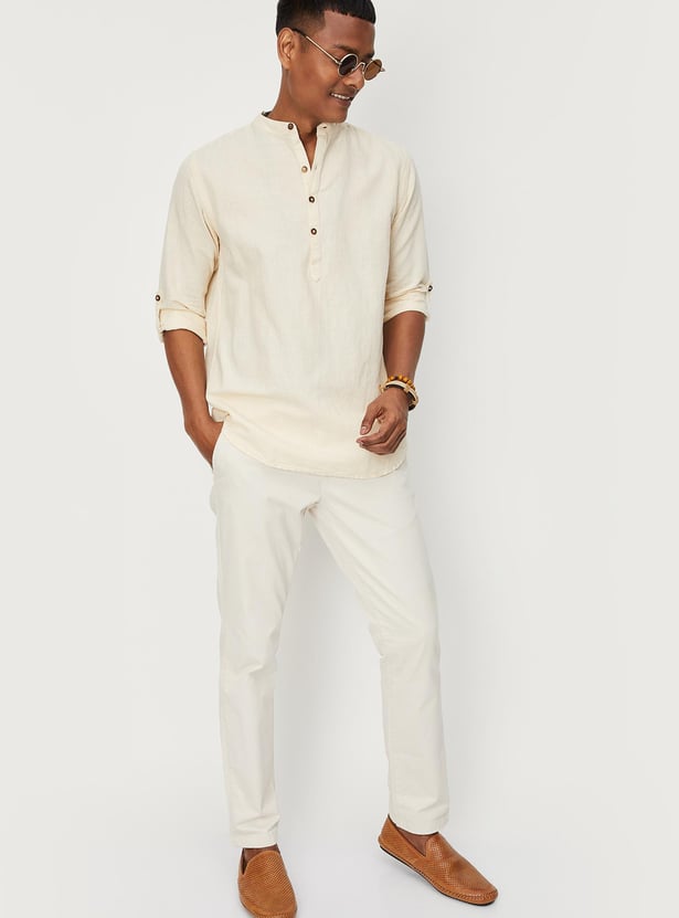Men Solid Short Kurta