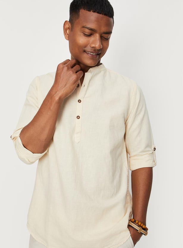 Men Solid Short Kurta