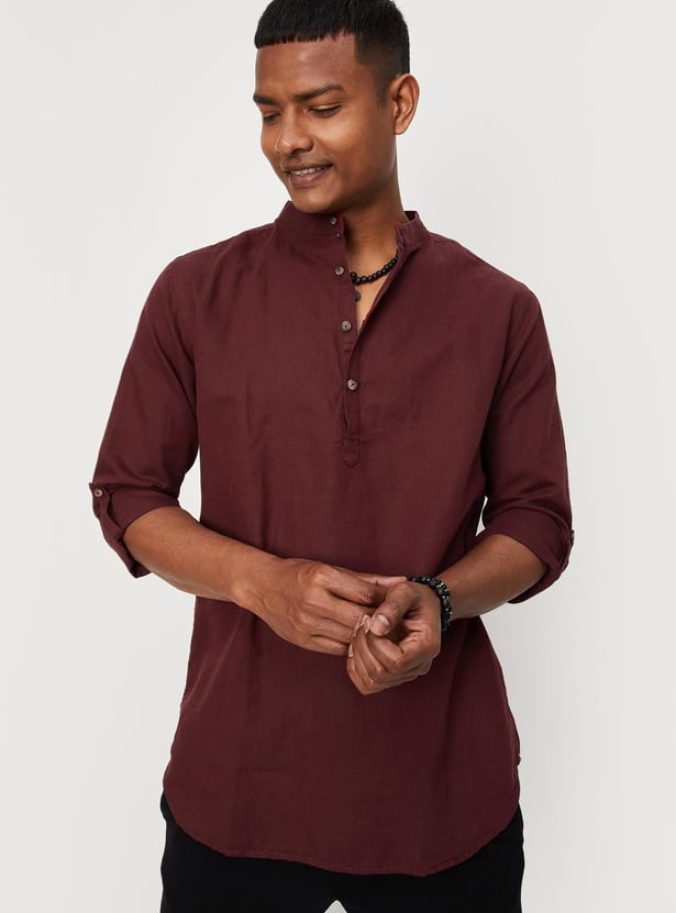 Men Solid Short Kurta