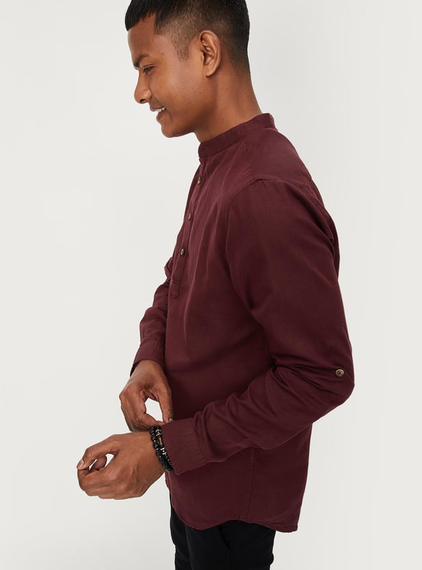 Men Solid Short Kurta
