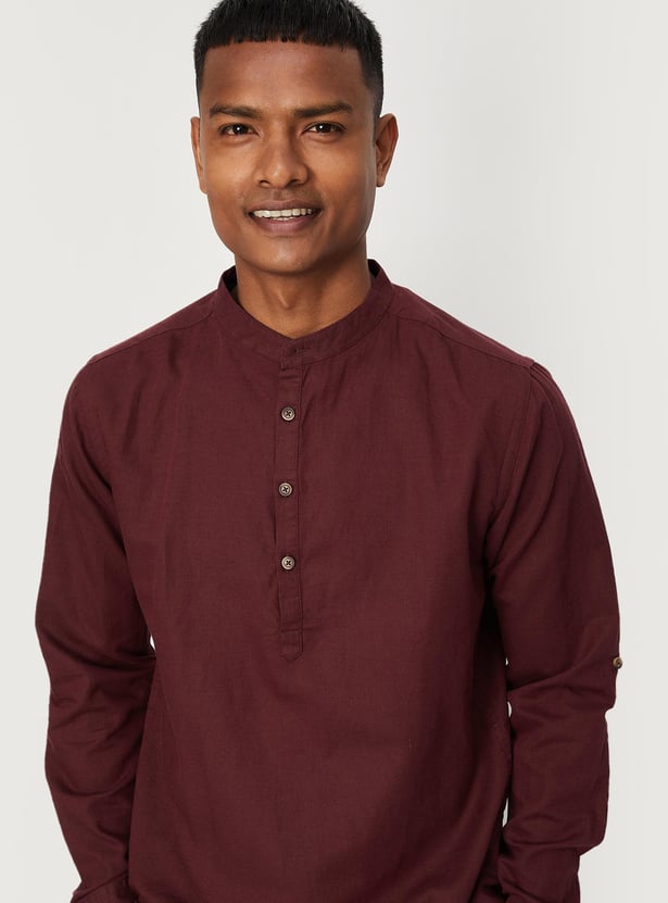 Men Solid Short Kurta