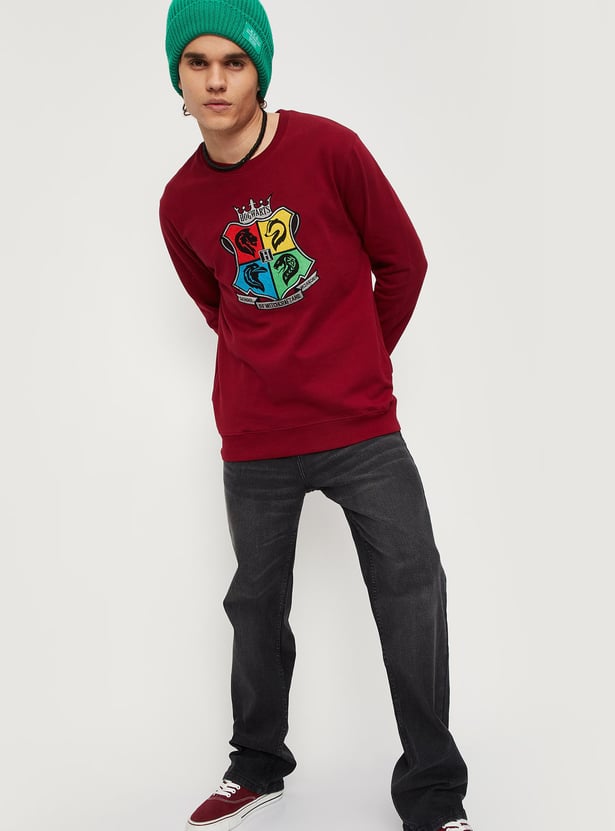 Men Harry Potter Embroidered Sweatshirt