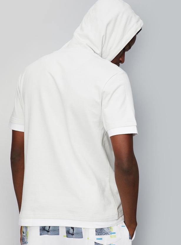 Men Printed Hooded Athleisure Sweatshirt