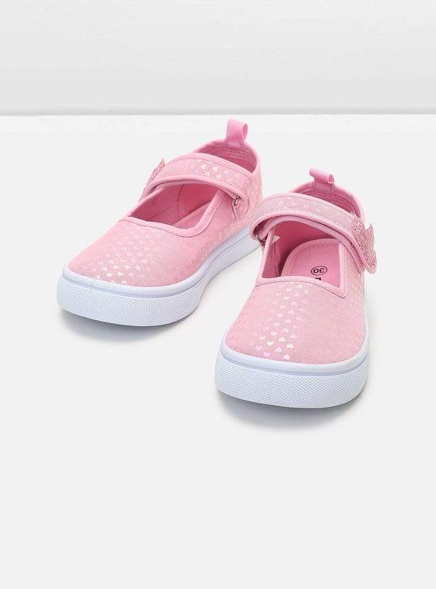 Girls Printed Mary Jane Canvas Shoes