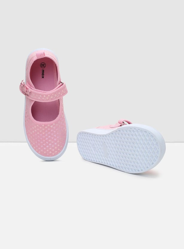Girls Printed Mary Jane Canvas Shoes