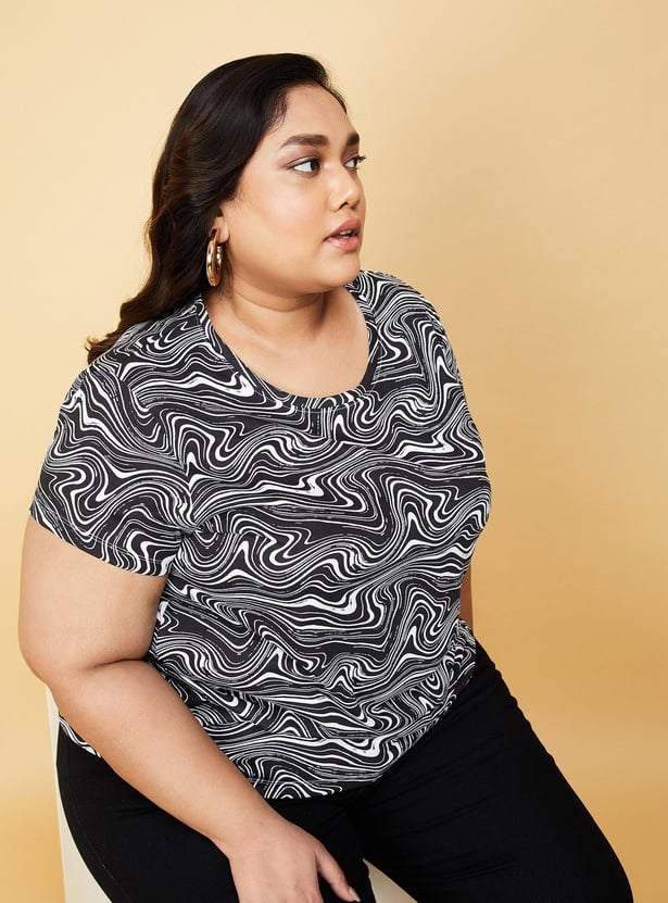 Women Printed Round Neck T-shirt