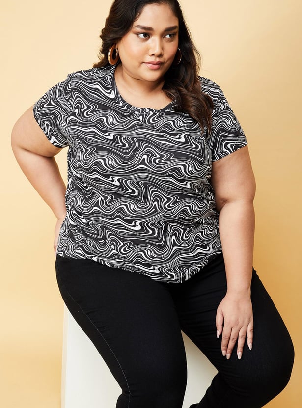 Women Printed Round Neck T-shirt