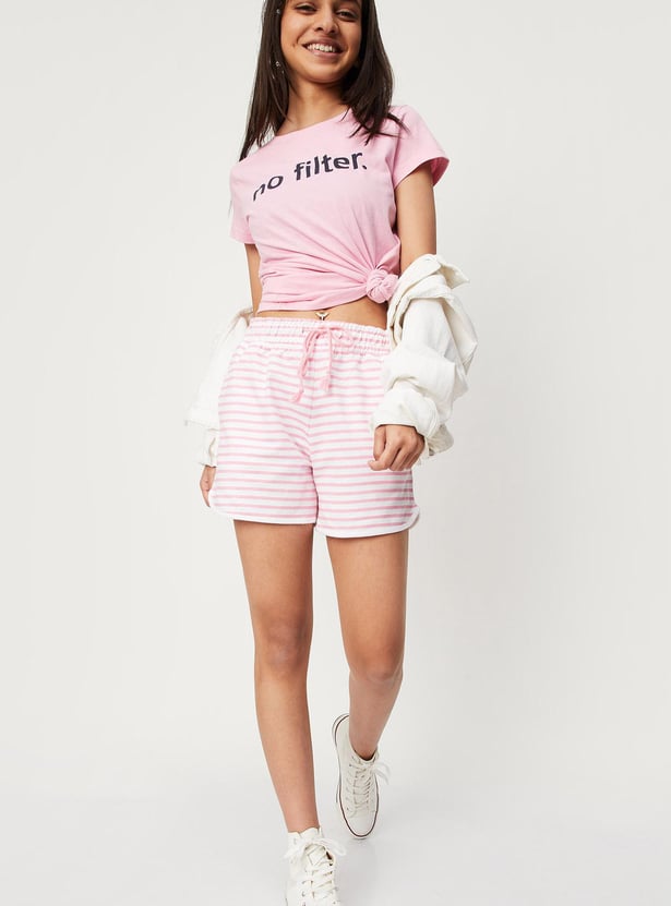 Girls Printed Knit Shorts