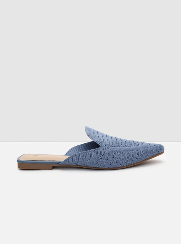 Women Textured Flyknit Mules