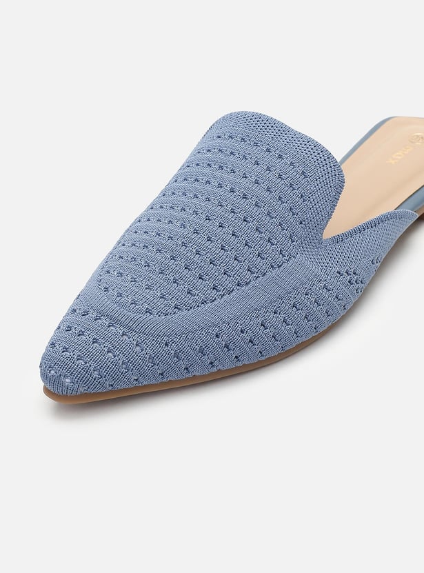 Women Textured Flyknit Mules