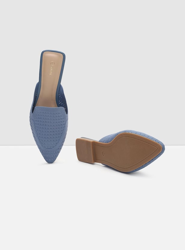 Women Textured Flyknit Mules