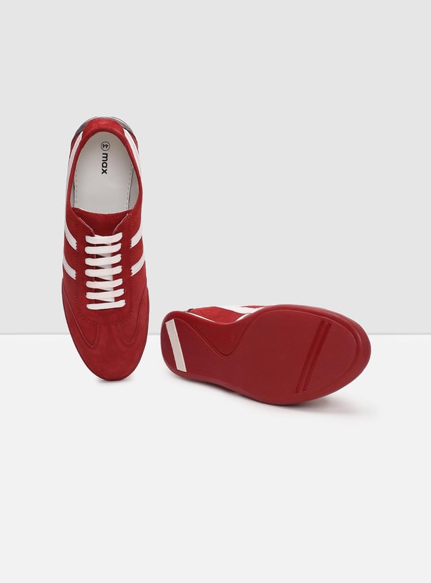 Buy Men Overlay Lace-Up Casual Sneakers Online at just