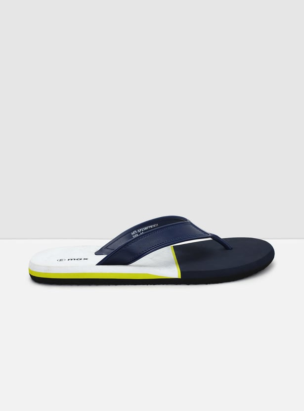 Men Colourblock V-strap Flip Flops