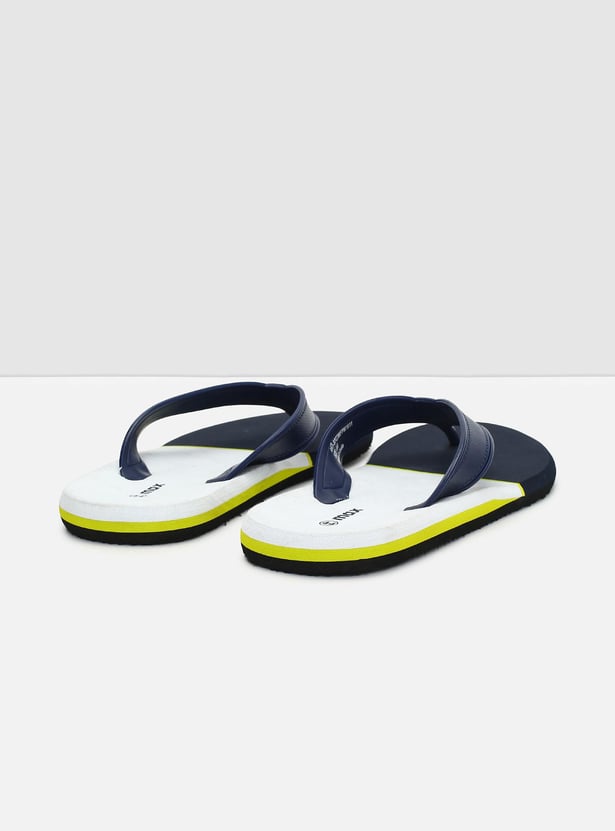 Men Colourblock V-strap Flip Flops
