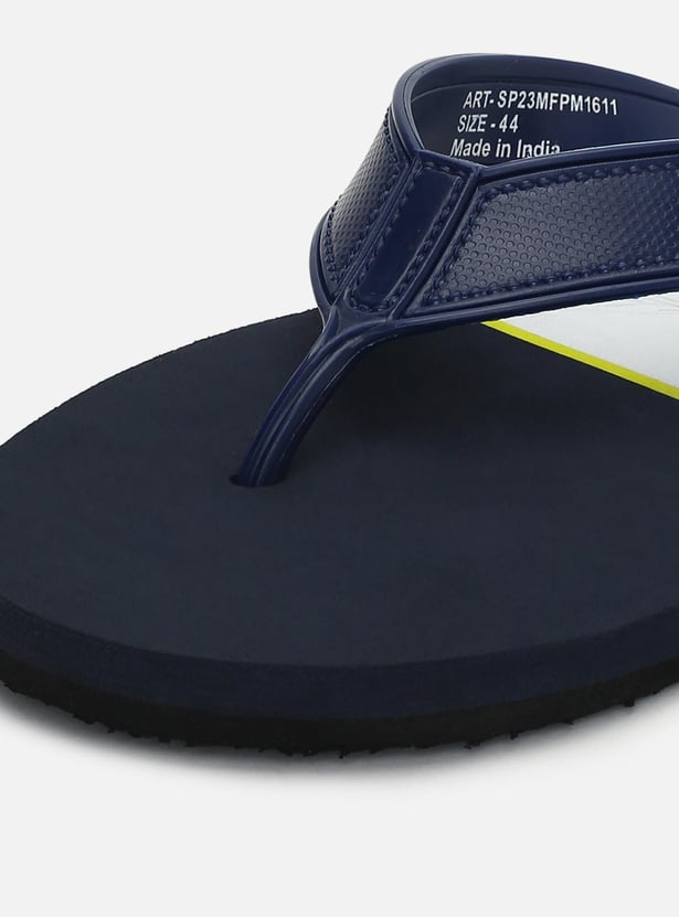 Men Colourblock V-strap Flip Flops