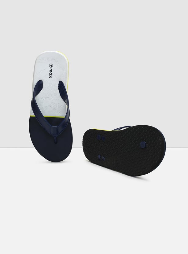 Men Colourblock V-strap Flip Flops