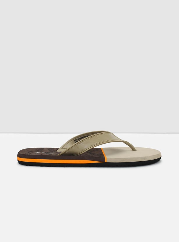 Men Colourblock V-strap Flip Flops