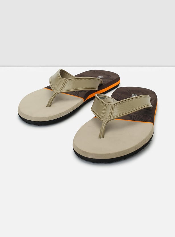 Men Colourblock V-strap Flip Flops